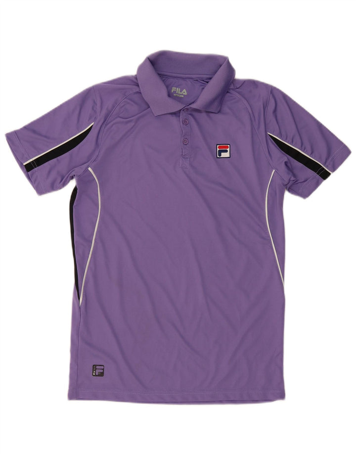 FILA Camisa Polo Masculina Pequena Roxa Colorblock Poliéster