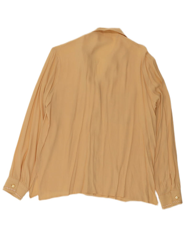 Blusa feminina vintage IT 46 grande acetato bege