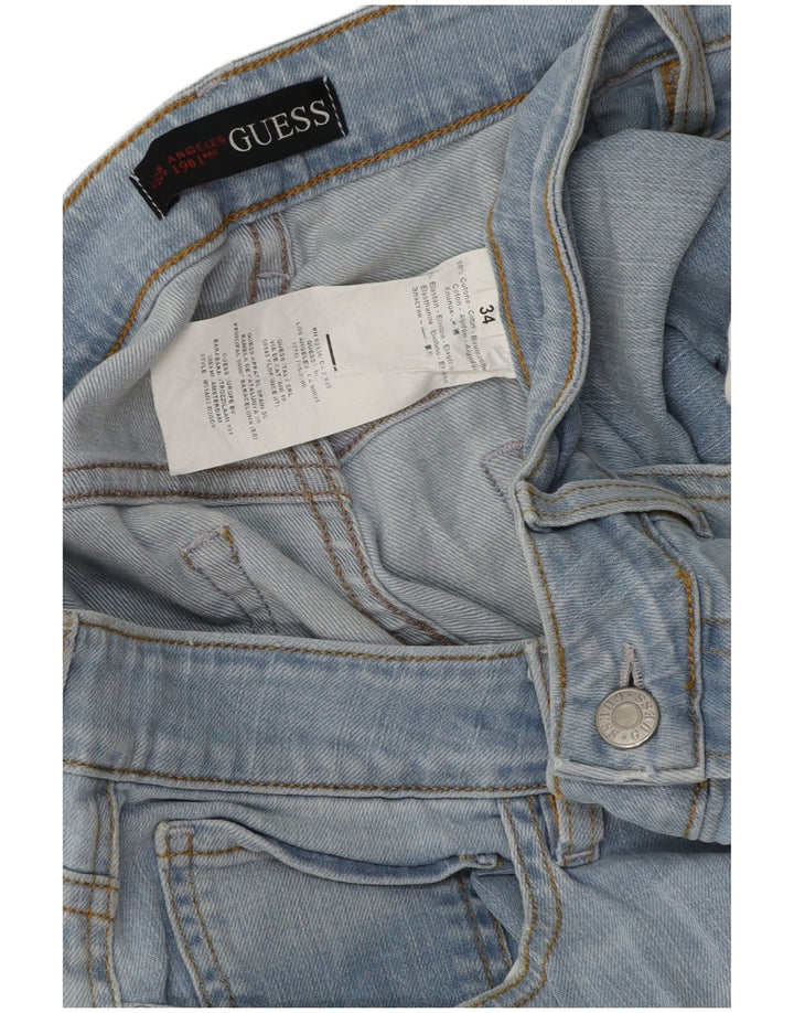 Guess Mens Straight Jeans W34 L34 Azul Algodão