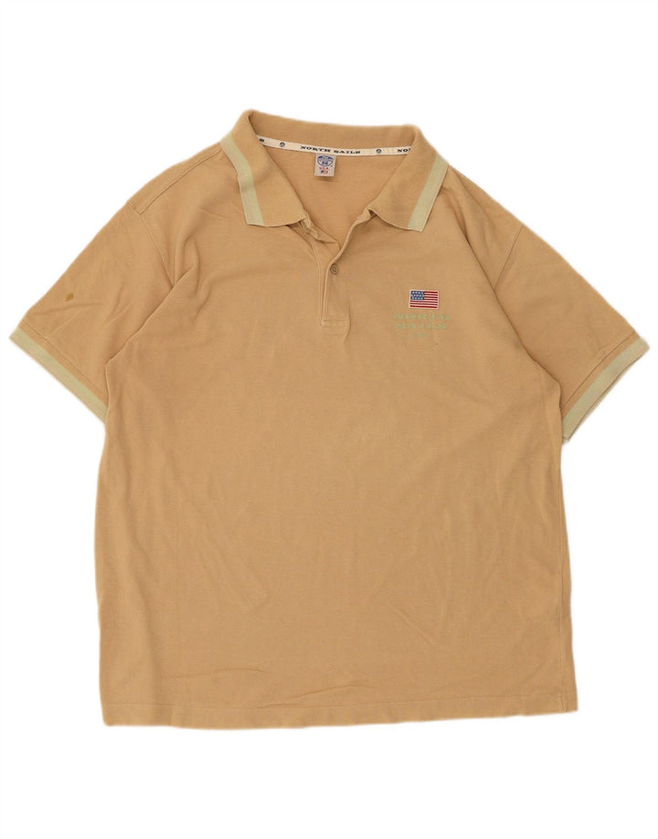 Camisa polo masculina North Sails algodão bege médio