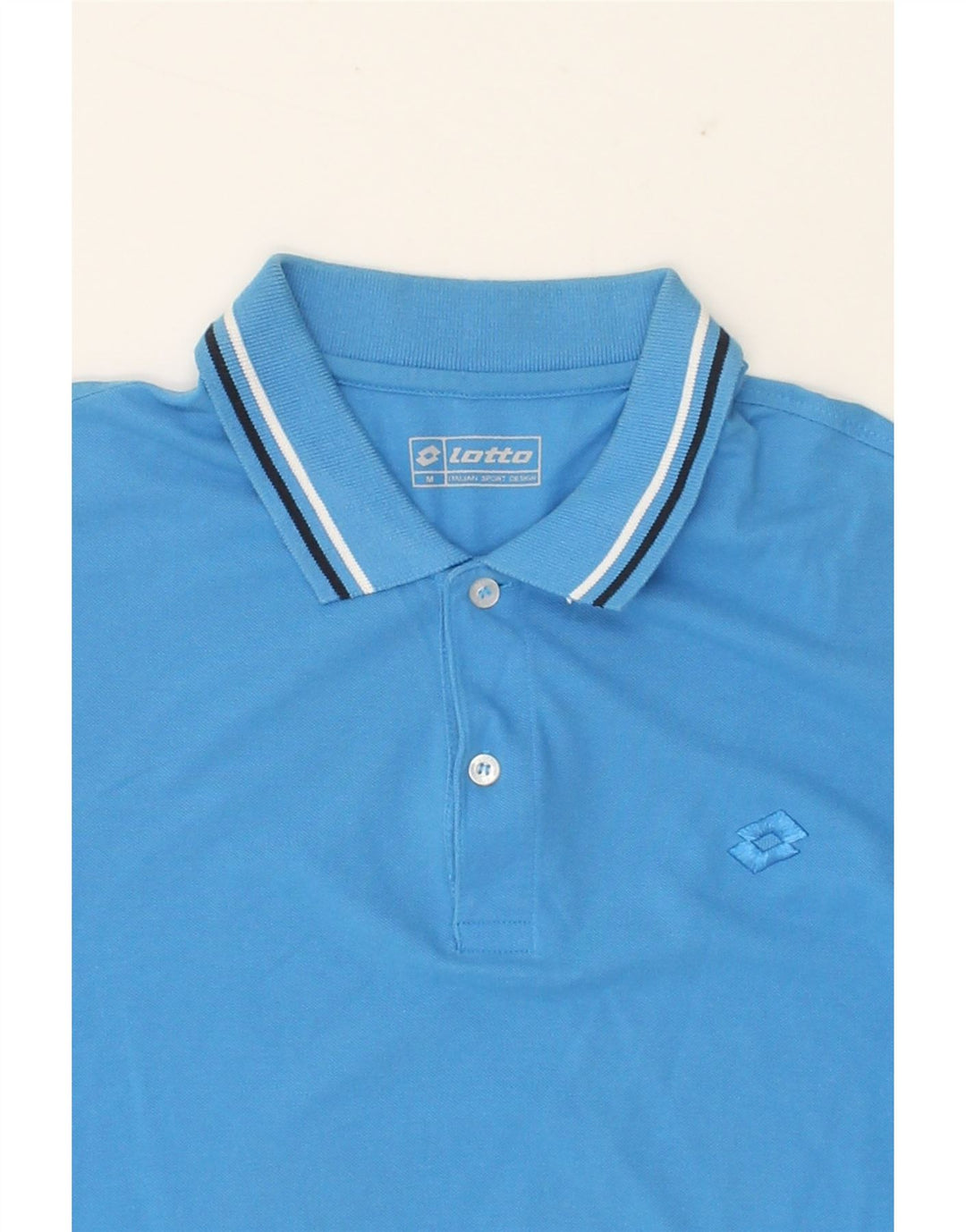 LOTTO Mens Polo Shirt Medium Blue Cotton Vintage Lotto and Second-Hand Lotto from Messina Hembry 