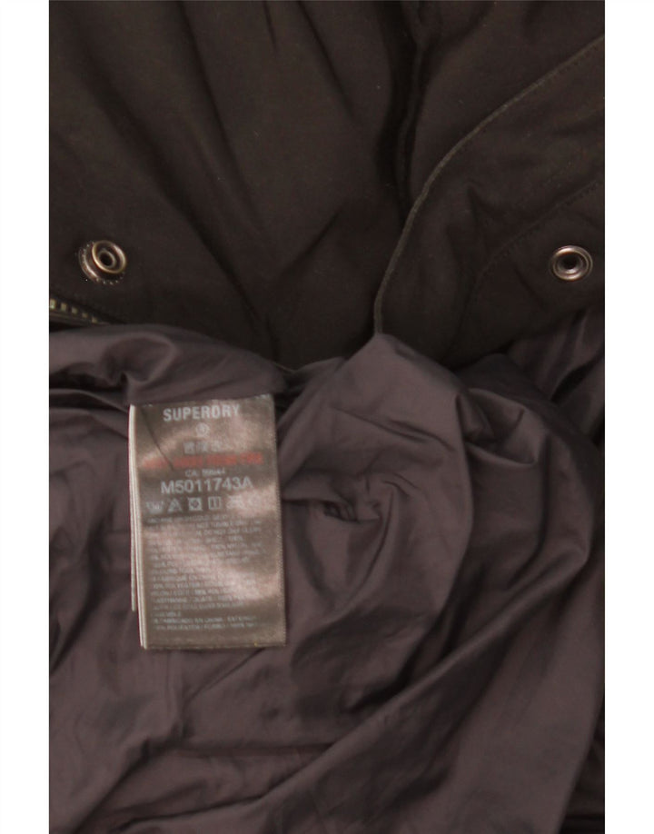 Jaqueta masculina acolchoada com capuz SUPERDRY UK 36 poliéster preto pequeno