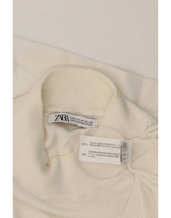 Zara Suéter masculino com gola tartaruga, viscose branca média