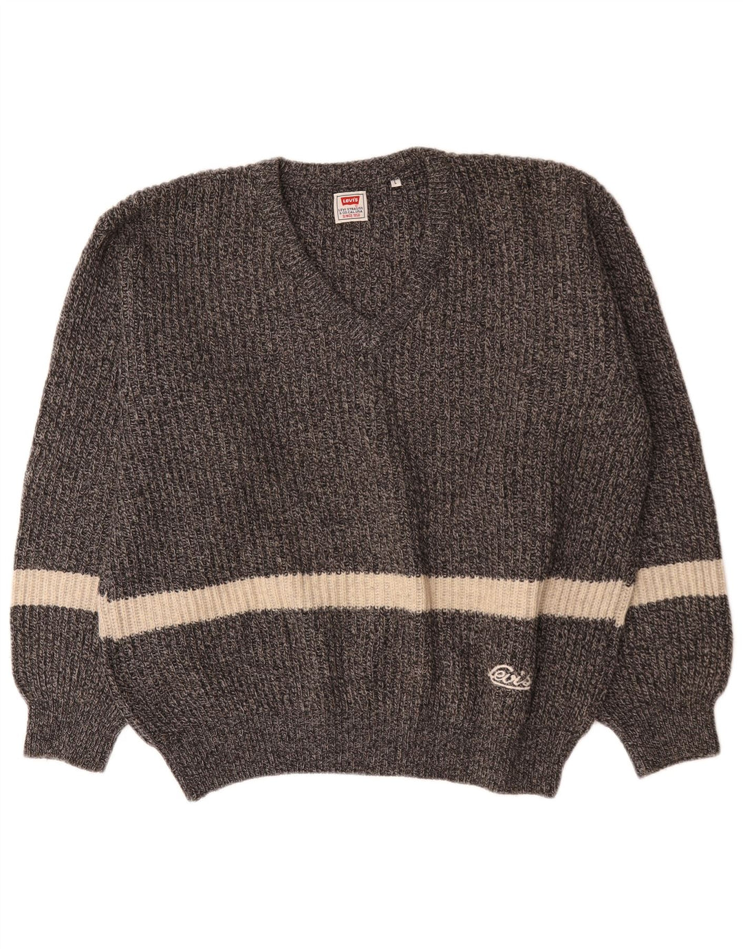 Suéter masculino Levi's com decote em V grande lã colorblock cinza