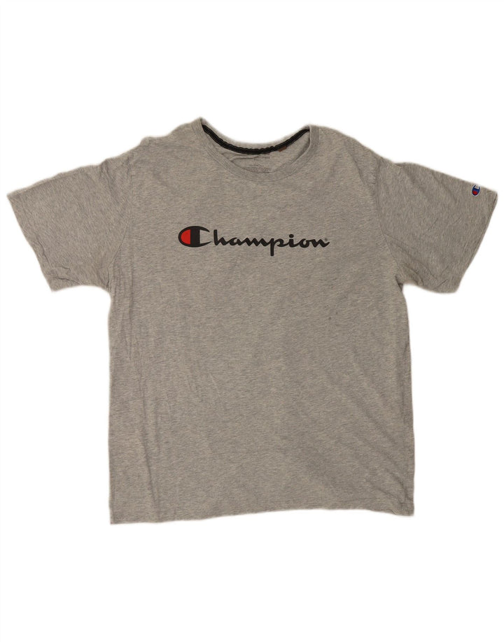 Camiseta gráfica masculina Champion 2XL algodão cinza