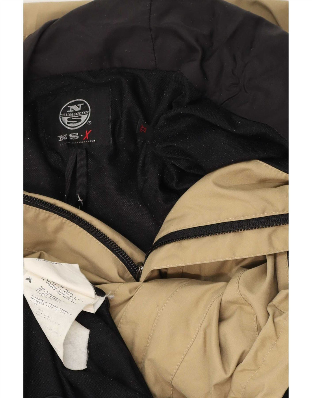 Jaqueta de chuva masculina com capuz North Sails UK 42 XL poliamida bege