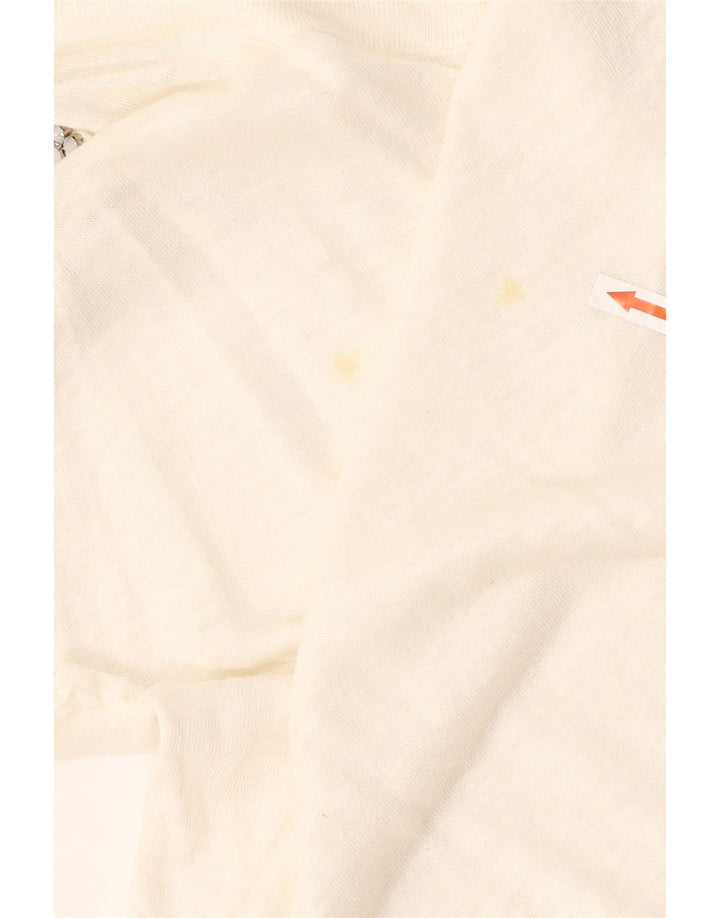 Patrizia Pepe Top feminino oversized sem ombro EUA 2 XS linho branco