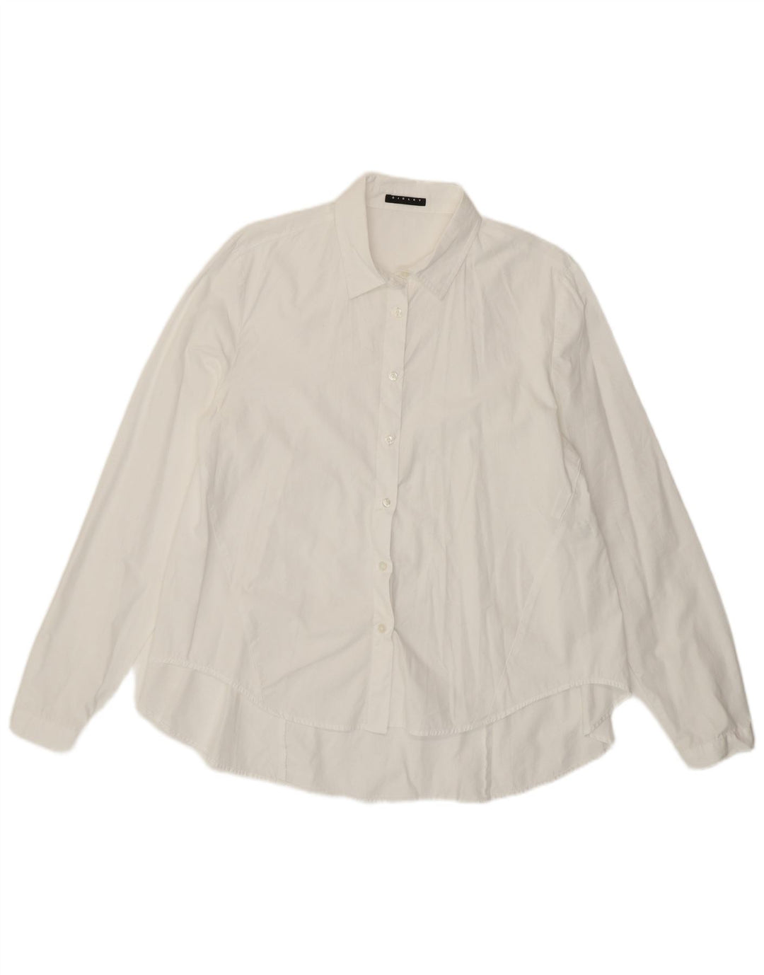 Camisa feminina SISLEY UK 14 algodão branco médio