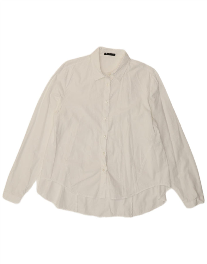 Camisa feminina SISLEY UK 14 algodão branco médio