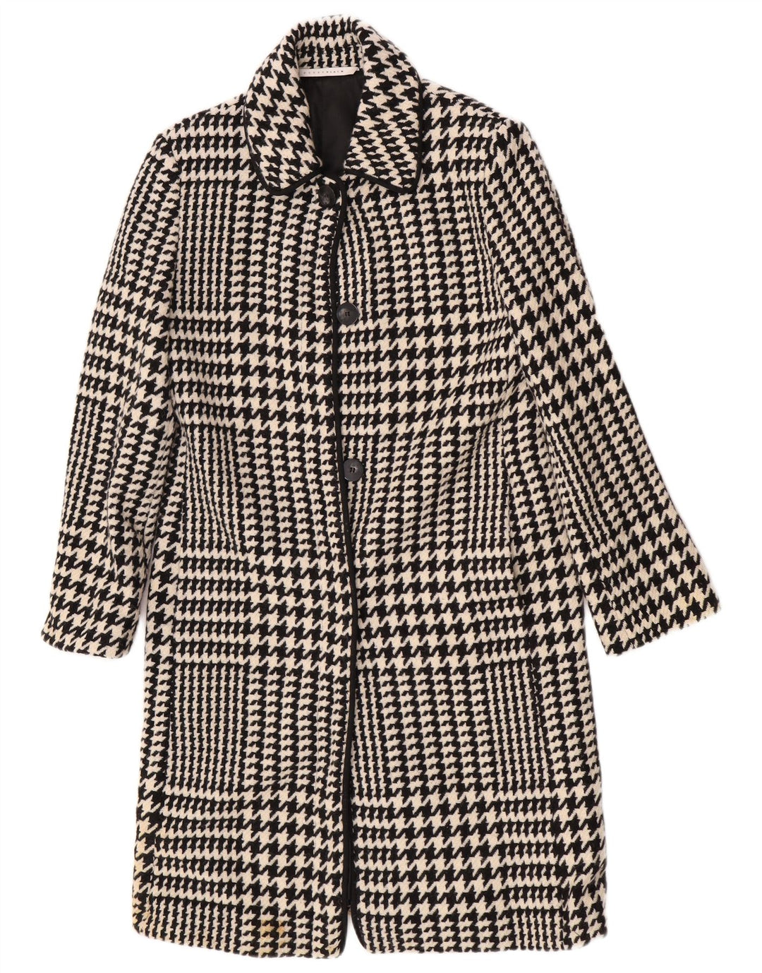 Sobretudo oversized feminino Penny Black UK 10 pequeno preto houndstooth lã