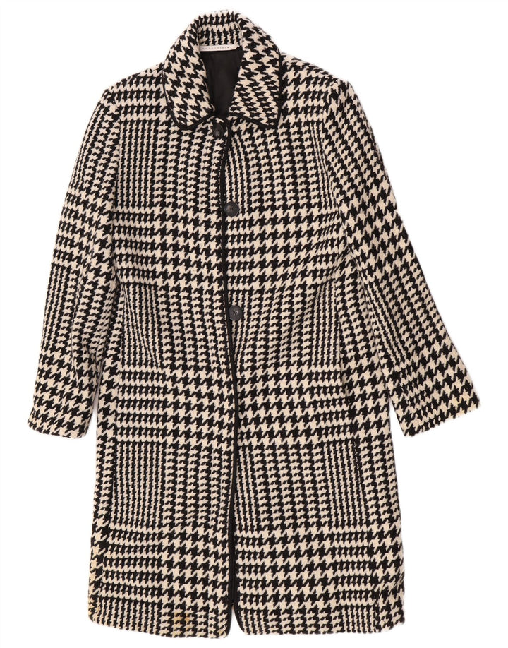 Sobretudo oversized feminino Penny Black UK 10 pequeno preto houndstooth lã