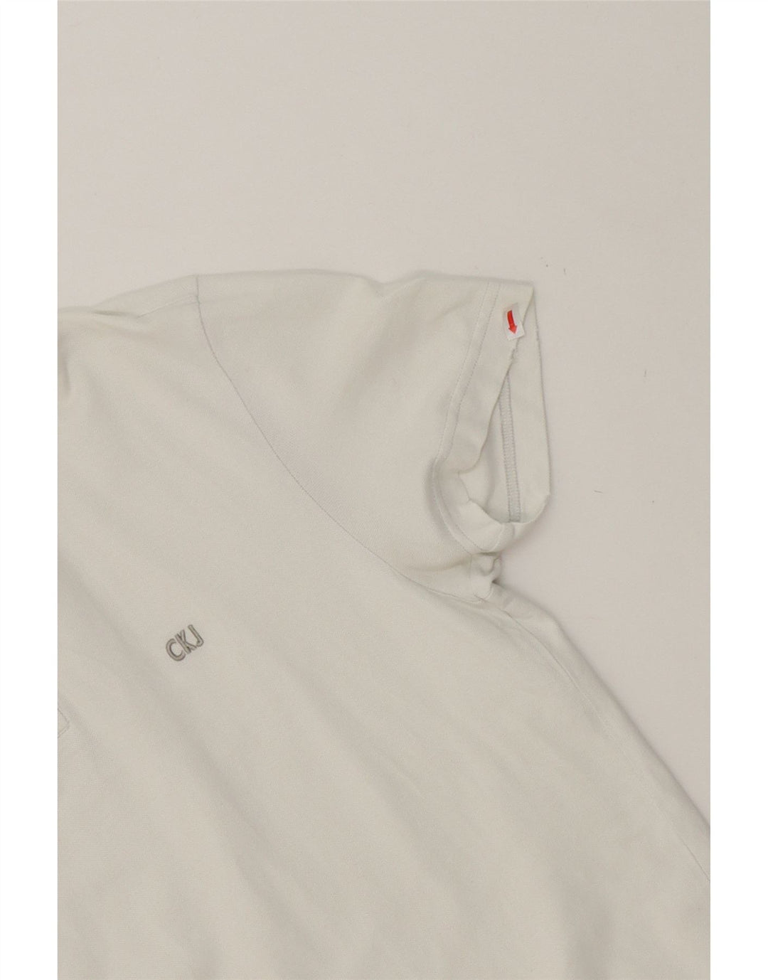 CALVIN KLEIN JEANS Mens Polo Shirt Large White Cotton Vintage Calvin Klein Jeans and Second-Hand Calvin Klein Jeans from Messina Hembry 