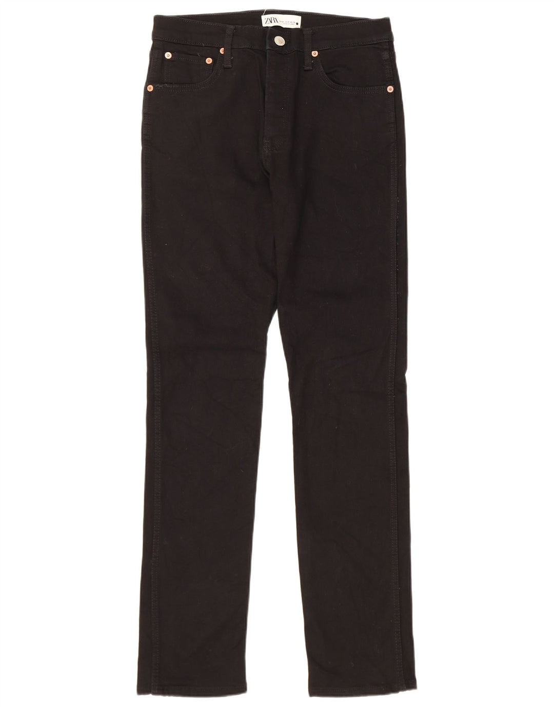 Zara Jeans Slim Feminino EU 40 Médio W30 L32 Algodão Preto