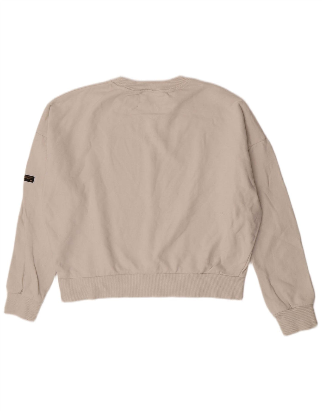 Superdry feminino gráfico oversized moletom jumper UK 16 grande branco