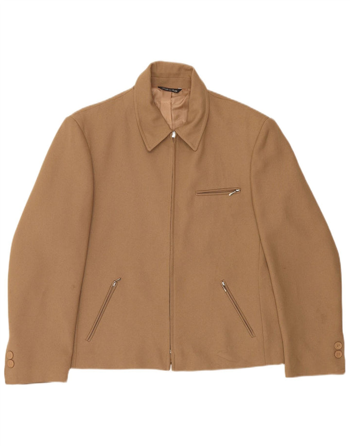 Jaqueta Blazer Feminina VINTAGE IT 48 XL Marrom Poliéster