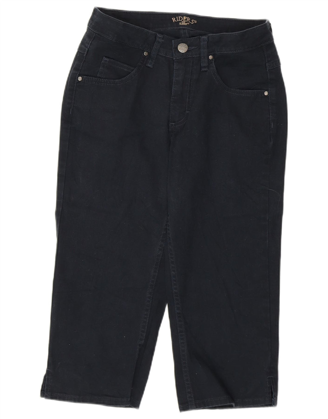 LEE Womens Riders Capri Jeans US 4 Pequeno W27 L18 Azul Marinho Algodão