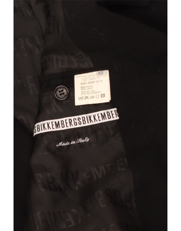 Sobretudo masculino Bikkembergs IT 52 XL lã preta