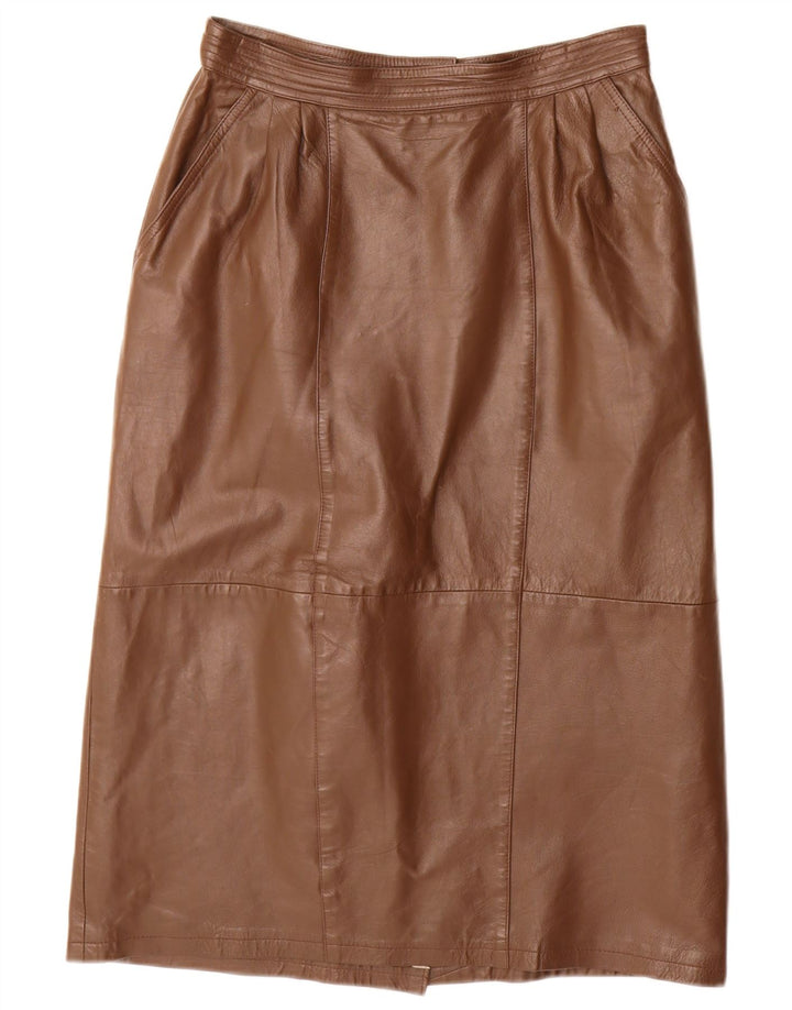 Saia lápis feminina VINTAGE IT 40 pequena W28 couro marrom