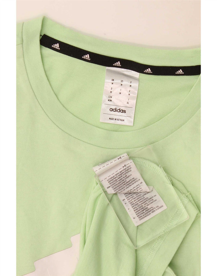 Adidas Mens Graphic T-Shirt Top Médio Algodão Verde