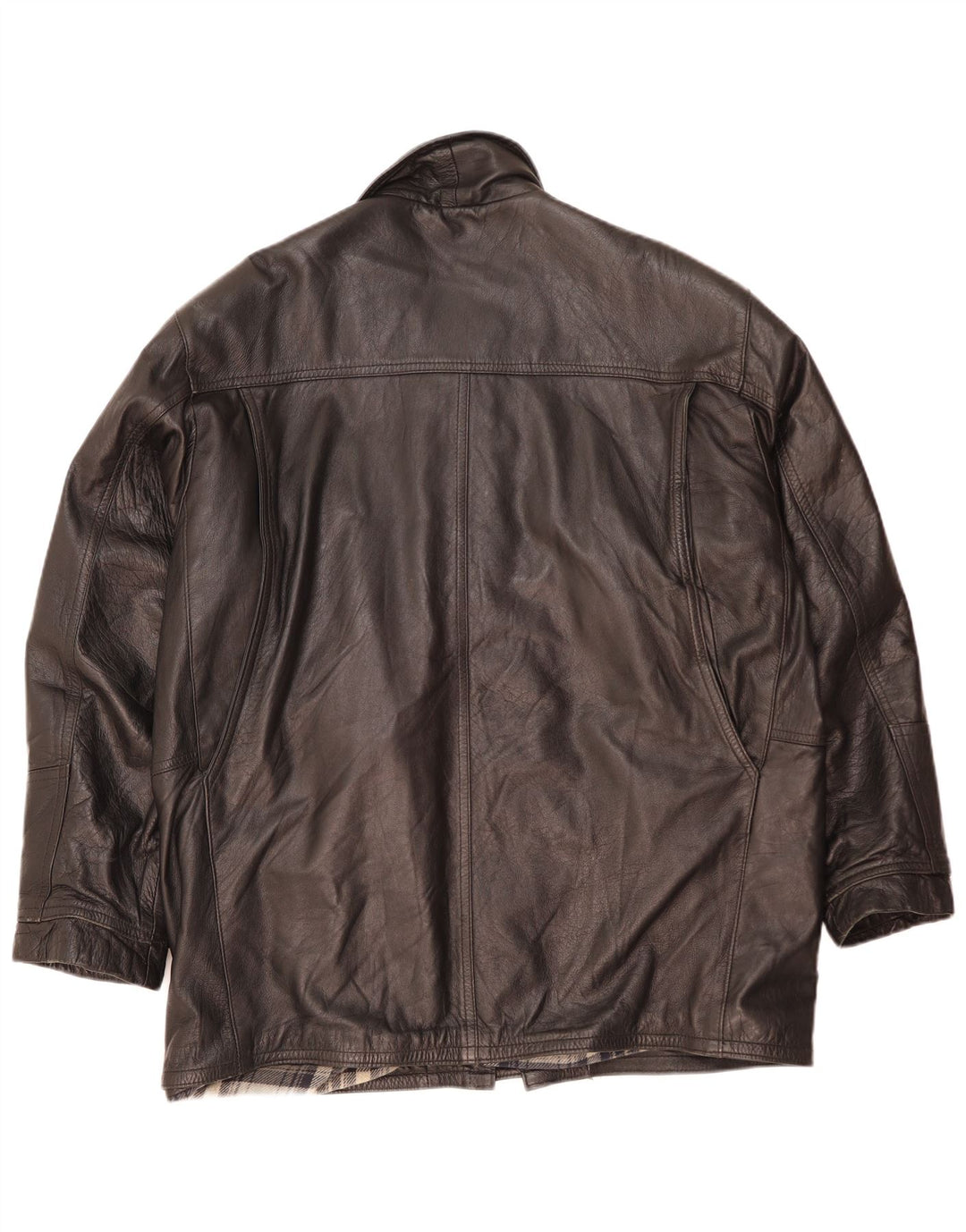 Jaqueta de couro masculina Gianfranco Ferre UK 42 XL couro preto