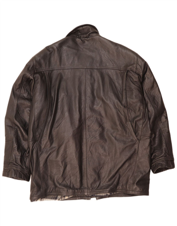 Jaqueta de couro masculina Gianfranco Ferre UK 42 XL couro preto
