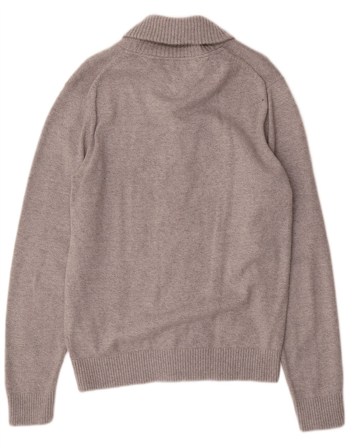 Suéter cardigã masculino Tommy Hilfiger pequeno algodão cinza