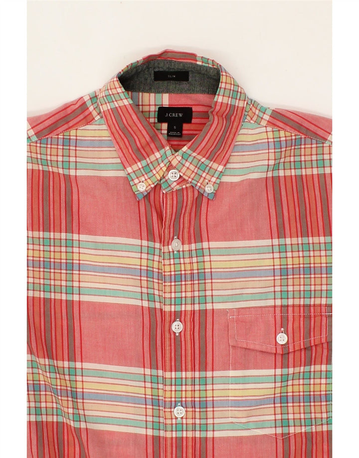 J. CREW Mens Slim Shirt Small Red Check Vintage J. Crew and Second-Hand J. Crew from Messina Hembry 