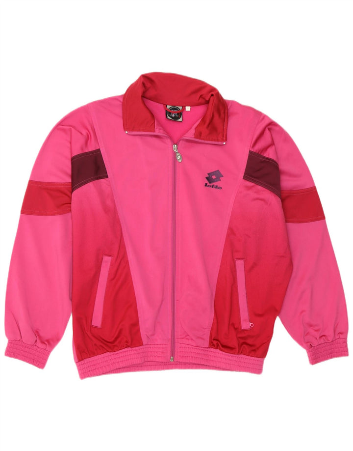 Lotto feminino oversized agasalho jaqueta UK 10 pequeno colorblock rosa