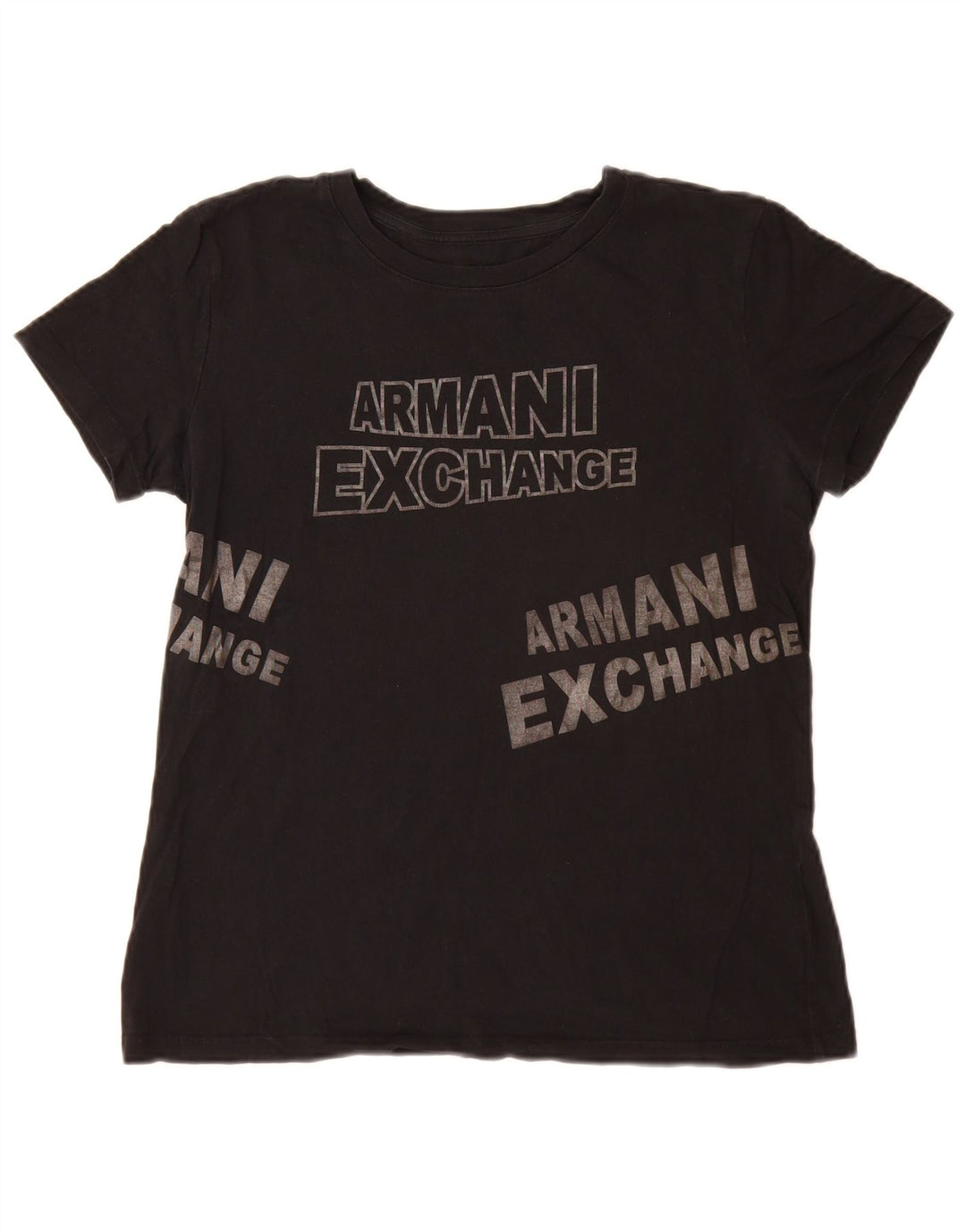 Camiseta feminina gráfica Armani Exchange Top UK 14 médio preto