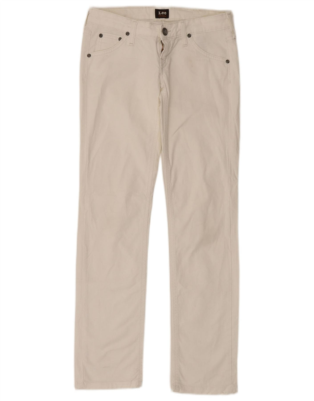 Jeans retos femininos LEE W26 L33 algodão branco