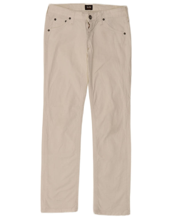 Jeans retos femininos LEE W26 L33 algodão branco