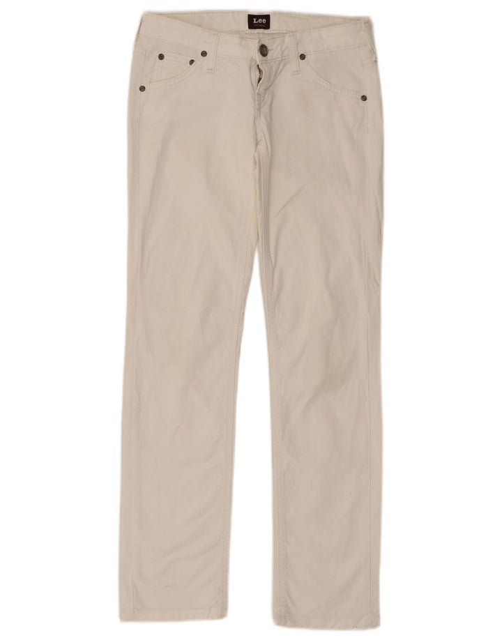 Jeans retos femininos LEE W26 L33 algodão branco