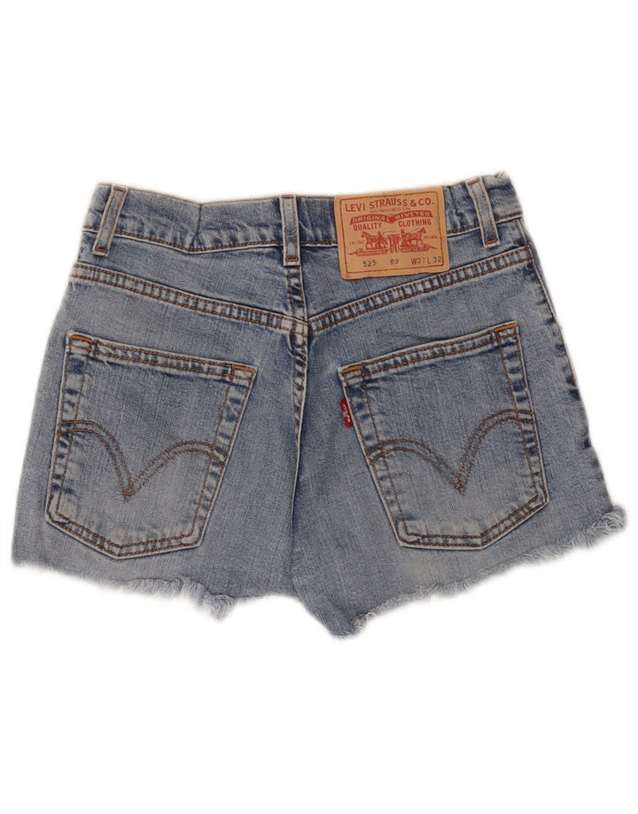 Shorts jeans feminino 525 da LEVI'S W27 pequeno azul algodão