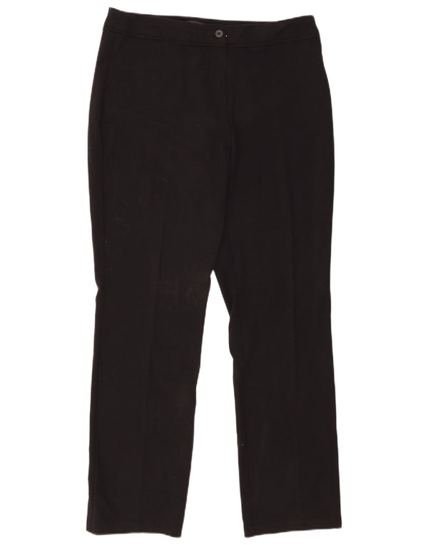 Calça feminina reta casual Marks & Spencer Reino Unido 14 médio W34 L30 preta