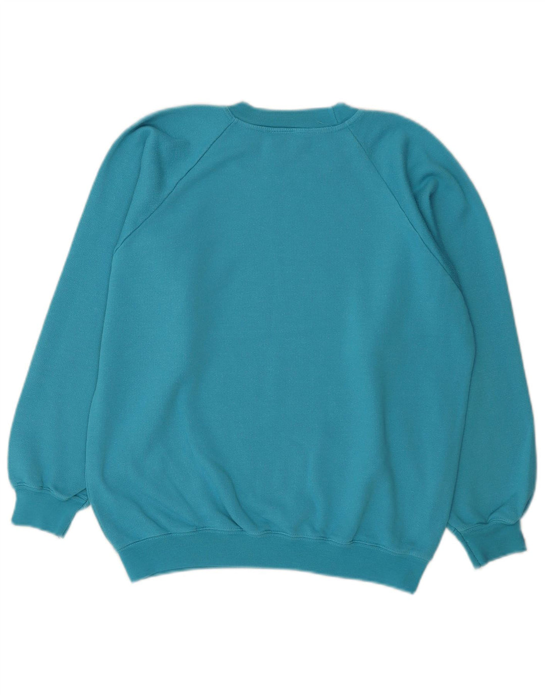 Suéter gráfico feminino vintage UK 14 algodão azul médio
