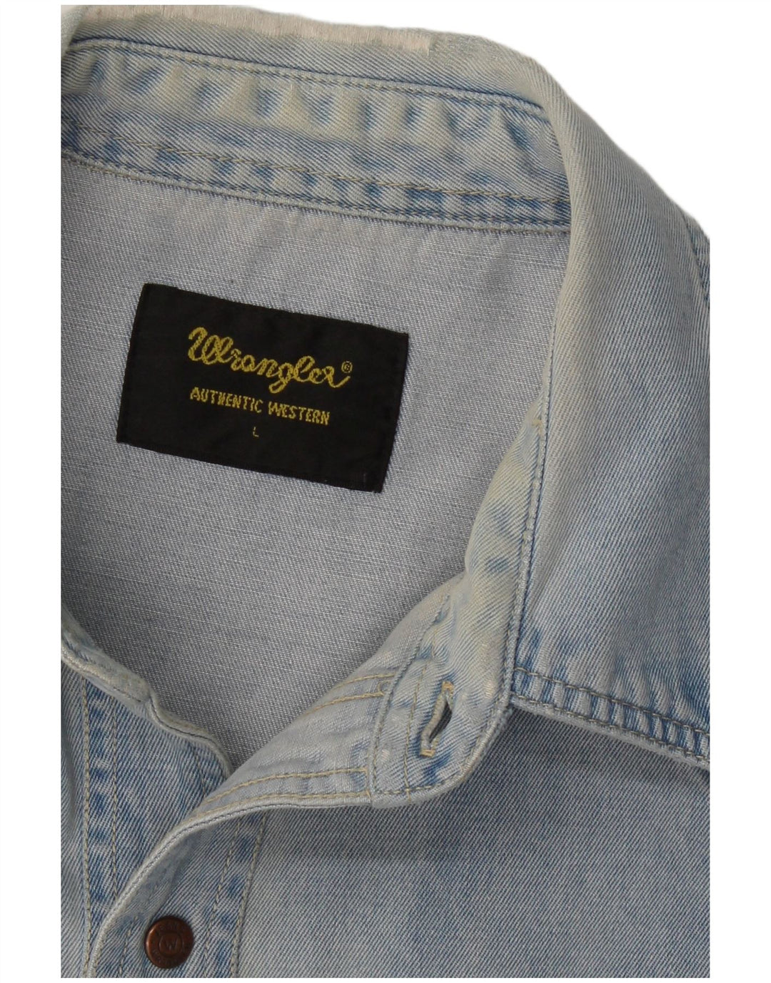 Camisa jeans masculina WRANGLER grande azul
