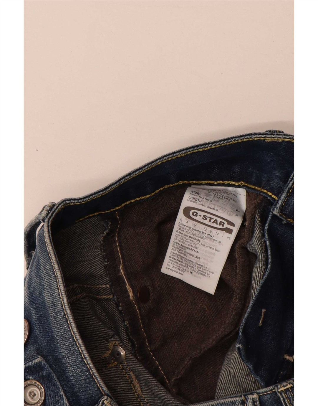 Jeans retos femininos G-Star W24 L28 algodão azul