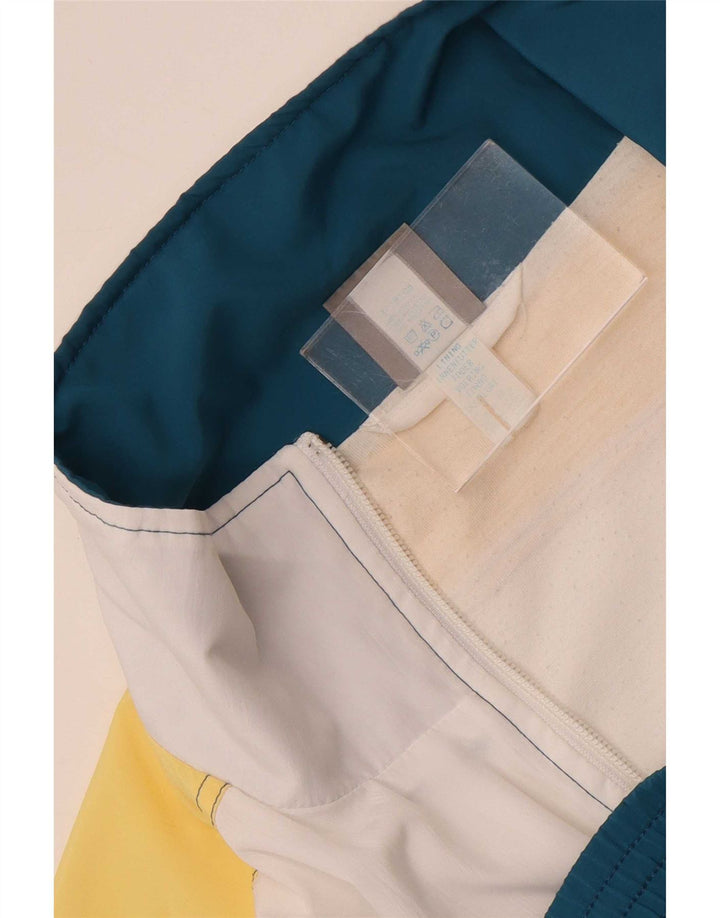 Jaqueta Triumph masculina com agasalho gráfico UK 42 grande bloco colorido azul
