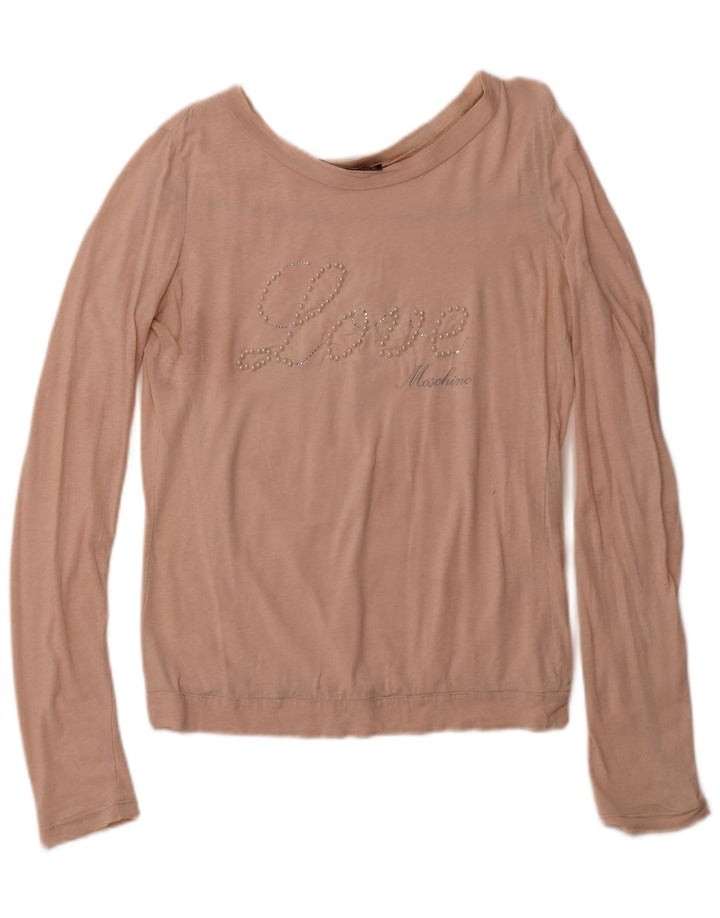 Top feminino MOSCHINO manga comprida IT 42 rosa médio