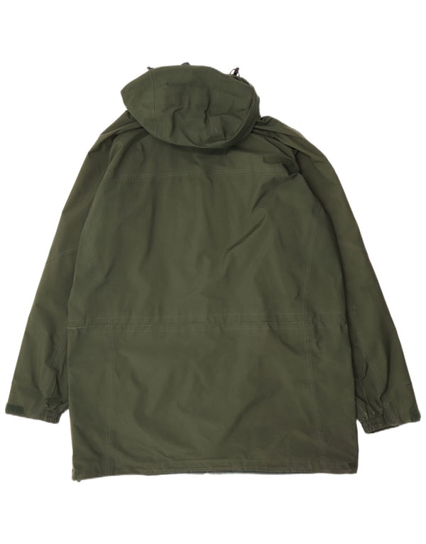 Capa de chuva masculina Berghaus com capuz UK 44 2XL poliéster verde
