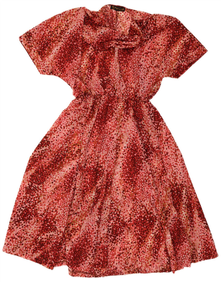 Vestido vintage feminino linha A IT 50 XL Borgonha manchado