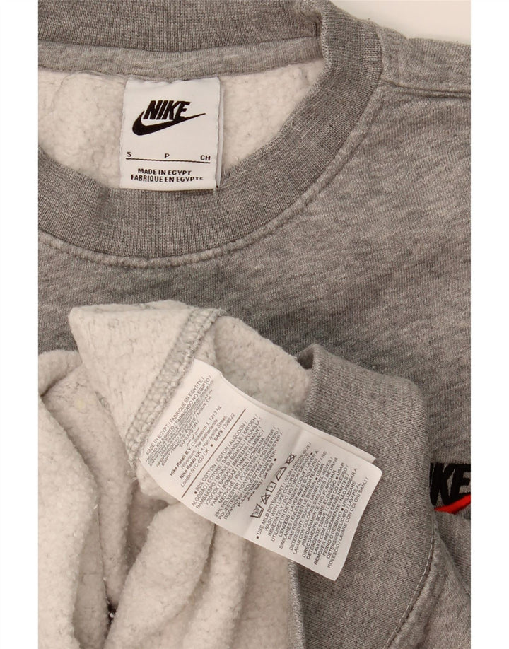 NIKE Mens Moletom Jumper Pequeno Algodão Cinza