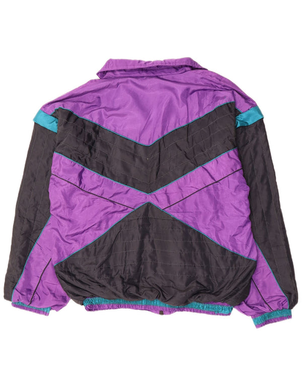 VINTAGE Mens Treino Top Jacket XL Roxo Colorblock