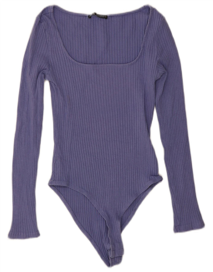 Macacão feminino de manga comprida Zara UK 12 médio roxo