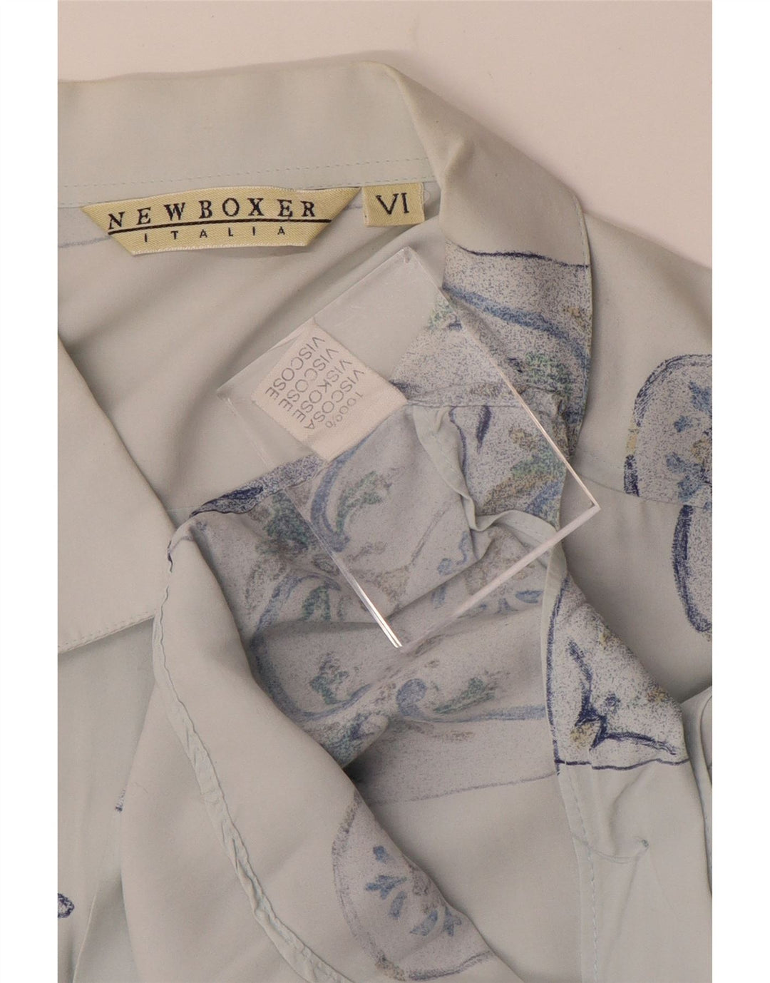 Camisa masculina VINTAGE XL azul viscose geométrica