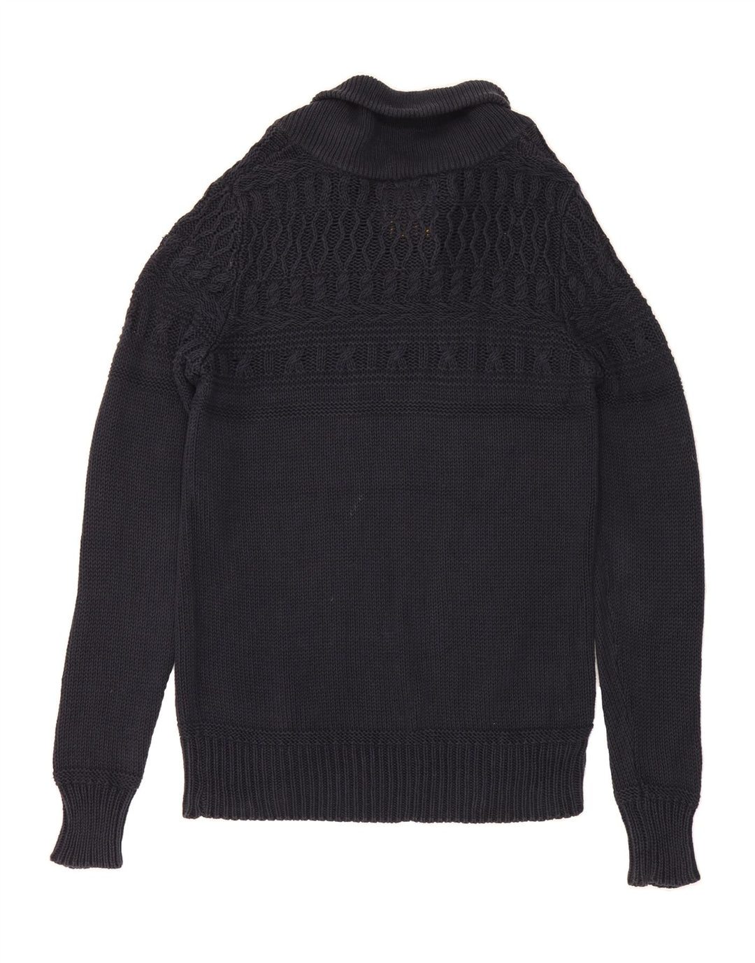 ALL SAINTS Mens Shawl Neck Jumper Sweater Medium Navy Blue Wool Vintage All Saints and Second-Hand All Saints from Messina Hembry 