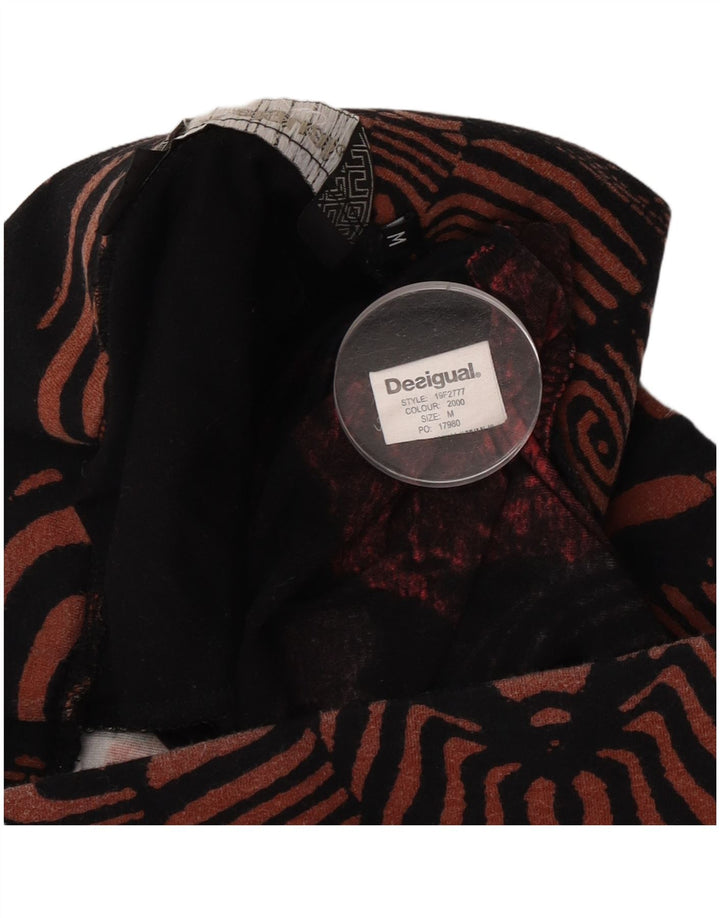 Desigual saia feminina gráfica linha A médio W30 patchwork preto