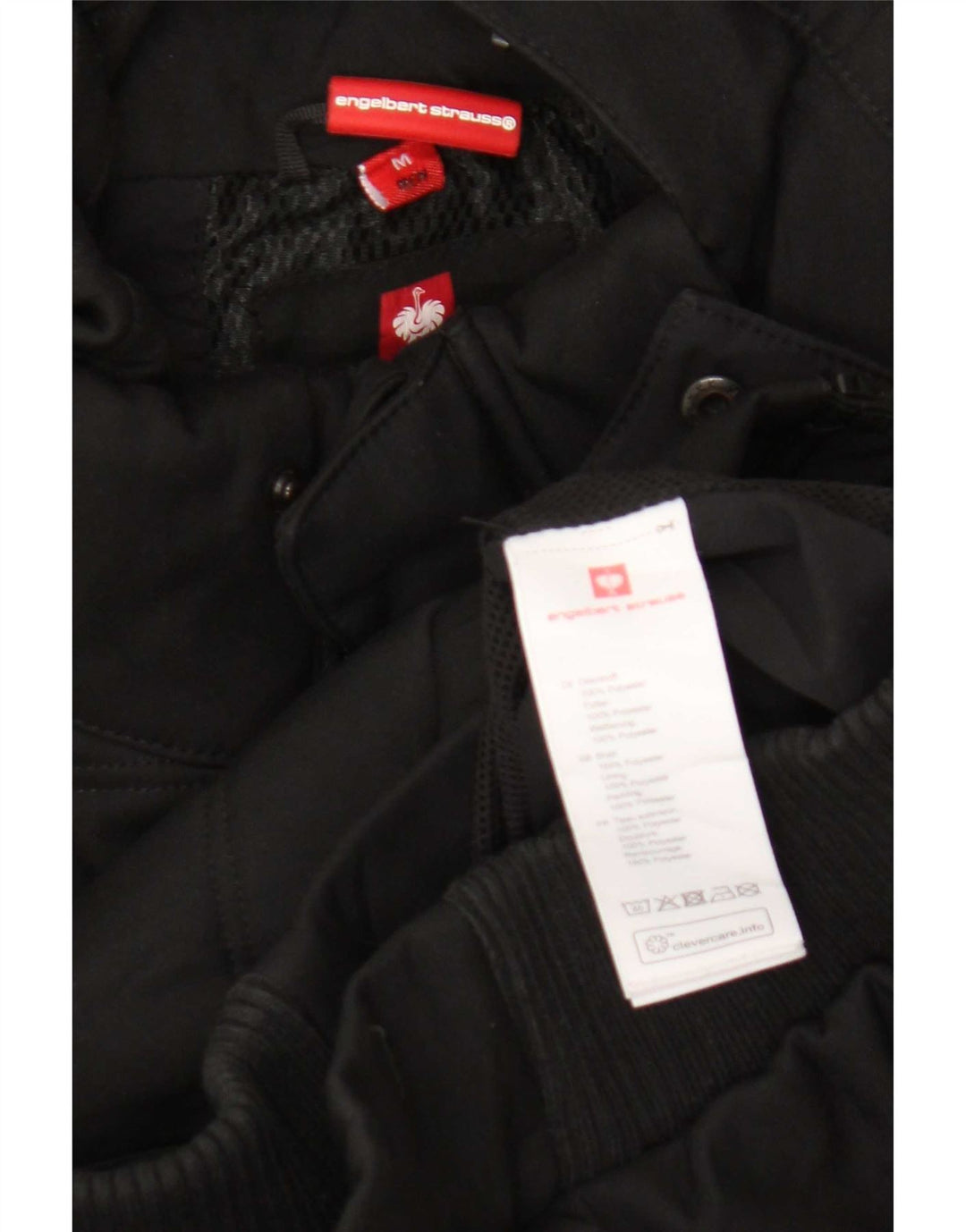 Jaqueta masculina acolchoada com capuz Engelbert Strauss UK 38 poliéster preto médio