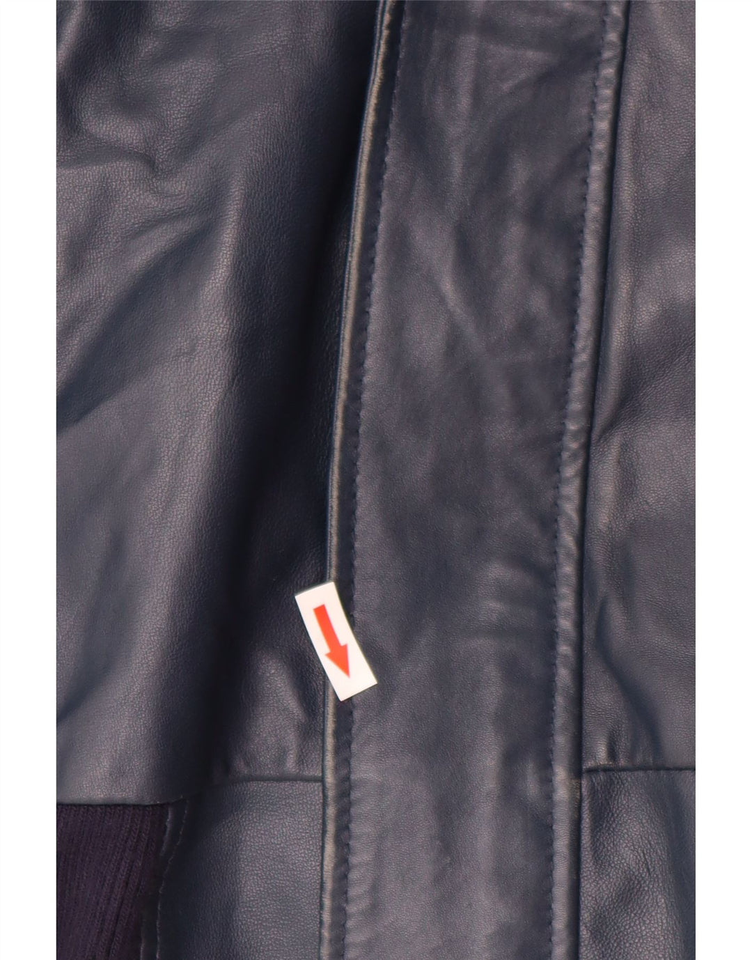 Jaqueta feminina de couro com capuz VINTAGE Reino Unido 14 grande couro azul marinho