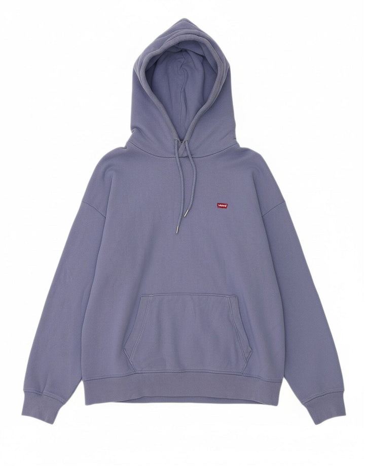 Suéter com capuz feminino LEVI'S UK 16 grande algodão roxo